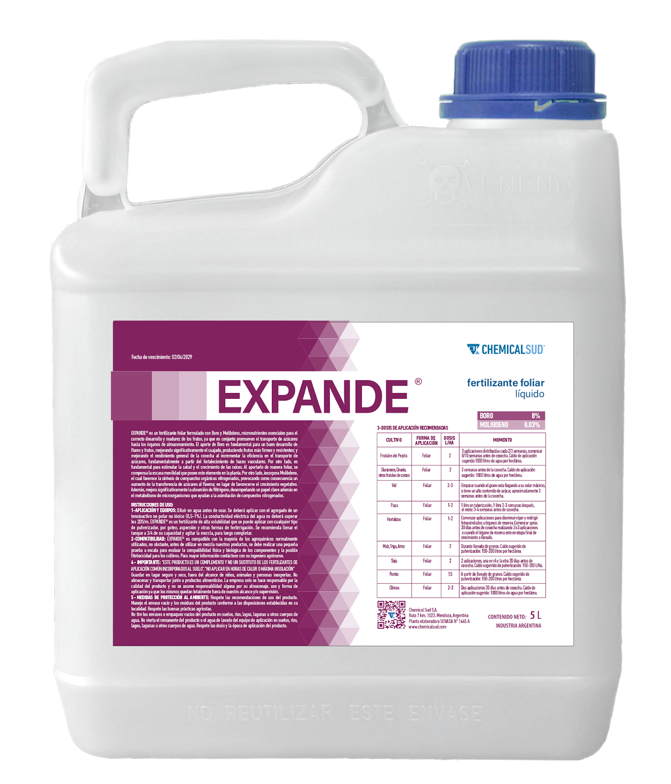 Foliar Expande x 5 L - Chemical Sud (bidón)