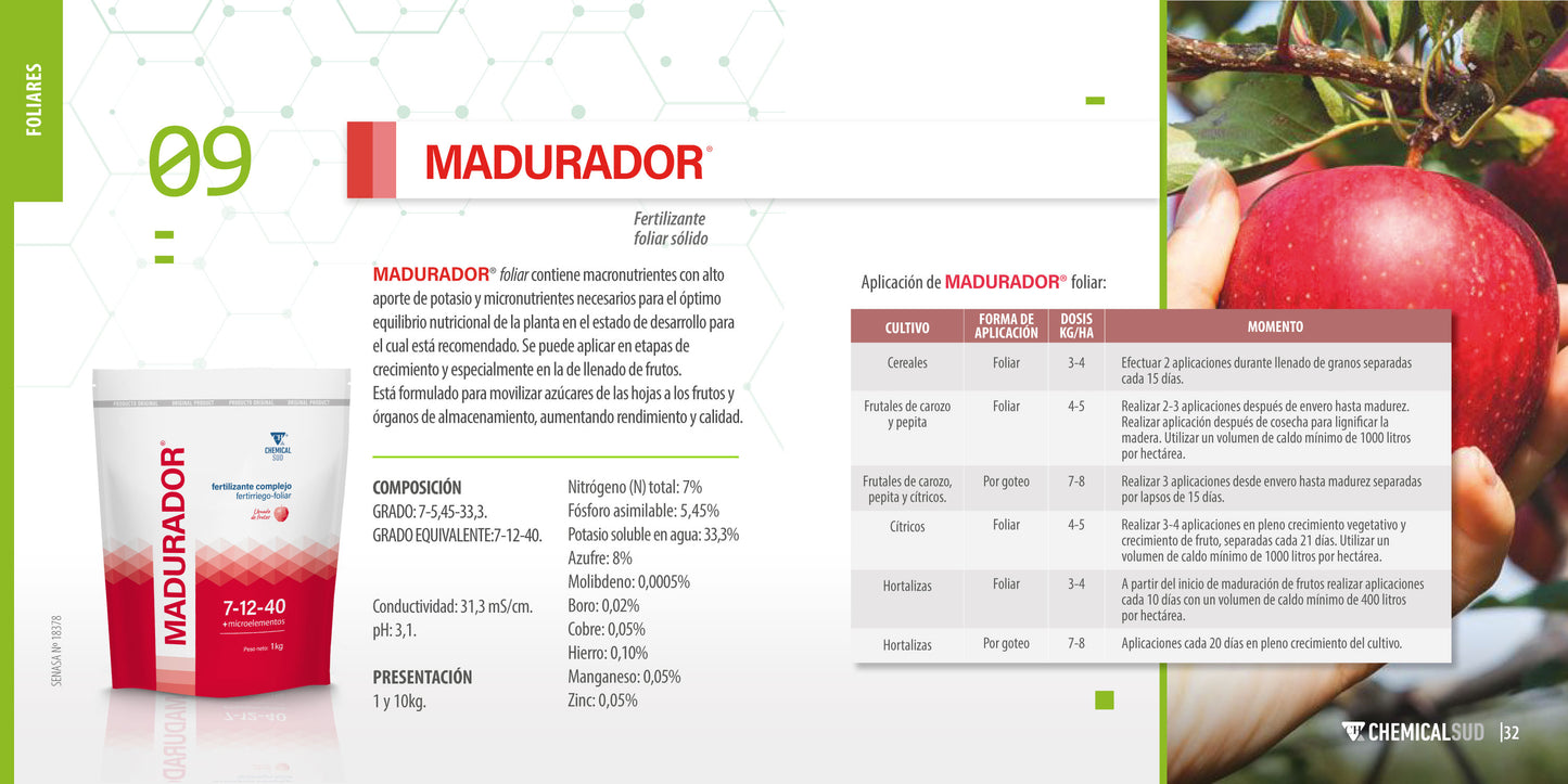 Madurador Caja 12kg | 40% K | Pre-Cosecha